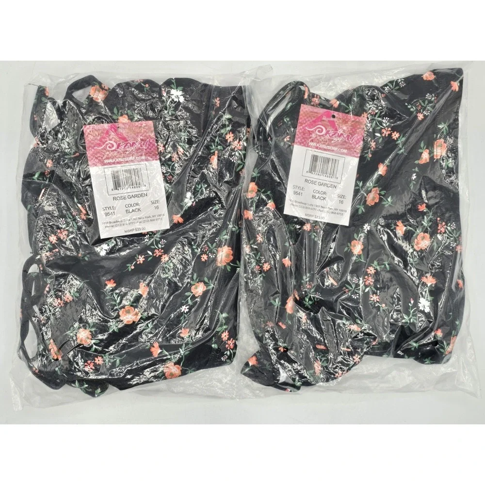 2 Lot Kanu Surf Girls Beach Sport UPF 50+ Mini Tankini Two Piece Swimsuit Sz 16